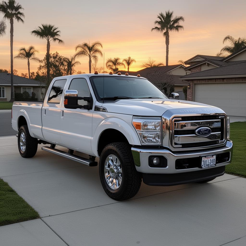 Clean F-250 truck after a professional wash